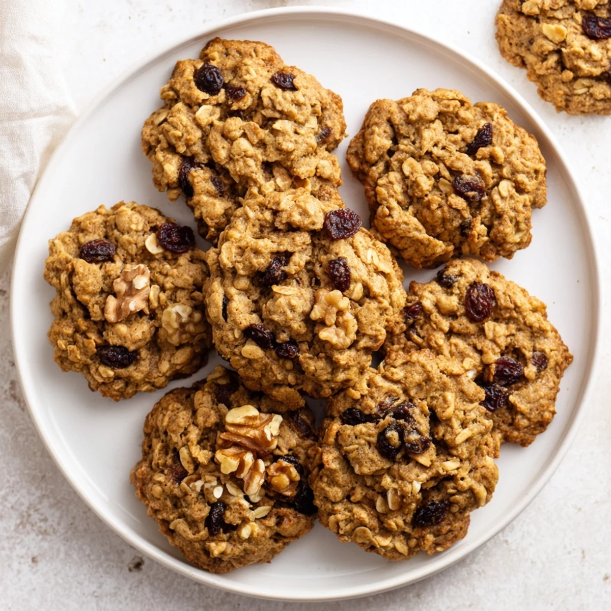 Golden-brown Pumpkin Spice Oatmeal Raisin Cookies fresh from the oven on a cooling rack, with warm spices and chewy texture.