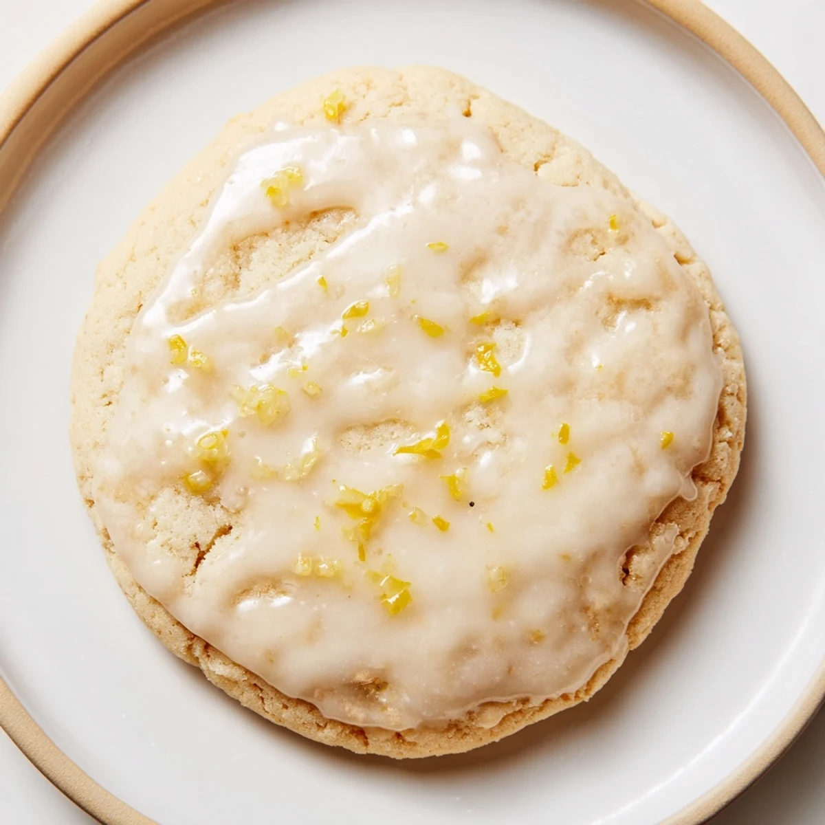 Freshly baked Ricotta Honey Sugar Cookies with a soft, pillowy texture and light golden edges on a baking sheet.  