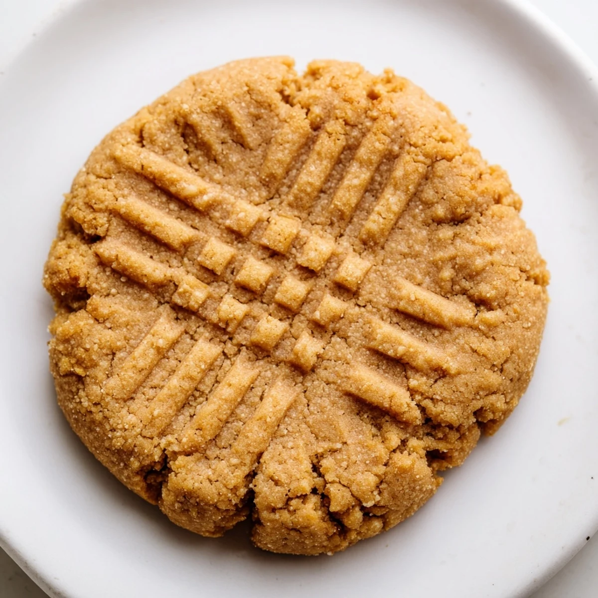 Close-up of Keto Toasted Almond Butter Cookies with crisscross fork marks and toasted almond flakes.