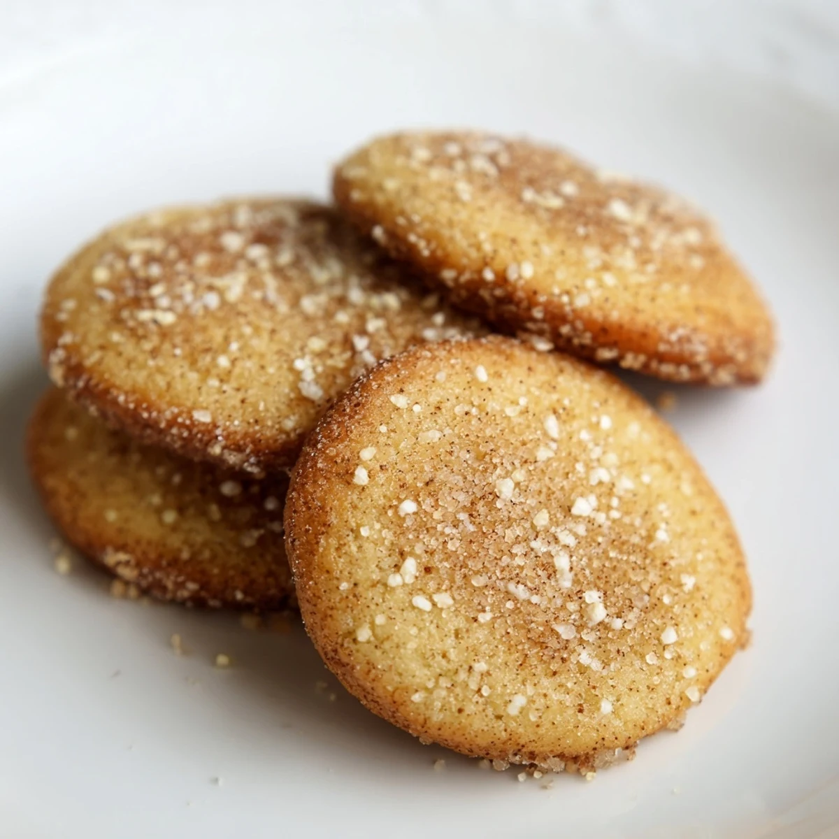 Freshly baked low-carb cinnamon butter cookies arranged on a wooden cutting board showcasing their crumbly texture and golden edges