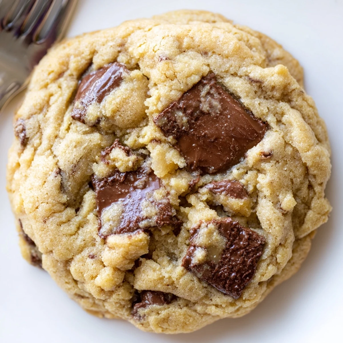 Plate of warm banana pudding chocolate chip cookies with gooey centers and crispy edges