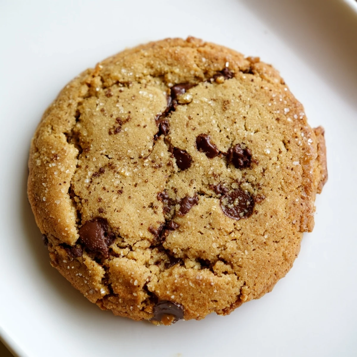 Golden keto caramel macchiato chocolate chip cookies fresh from the oven with melted sugar-free chocolate chips