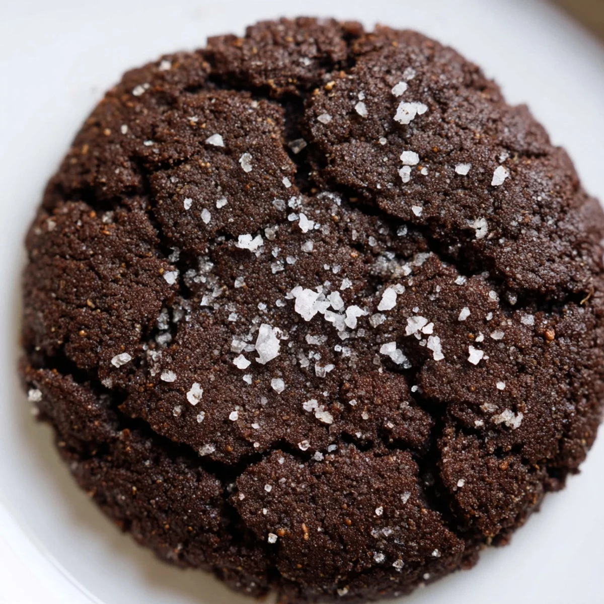 Rich dark brown vegan tahini cookies with crinkled tops and sugar crystal coating