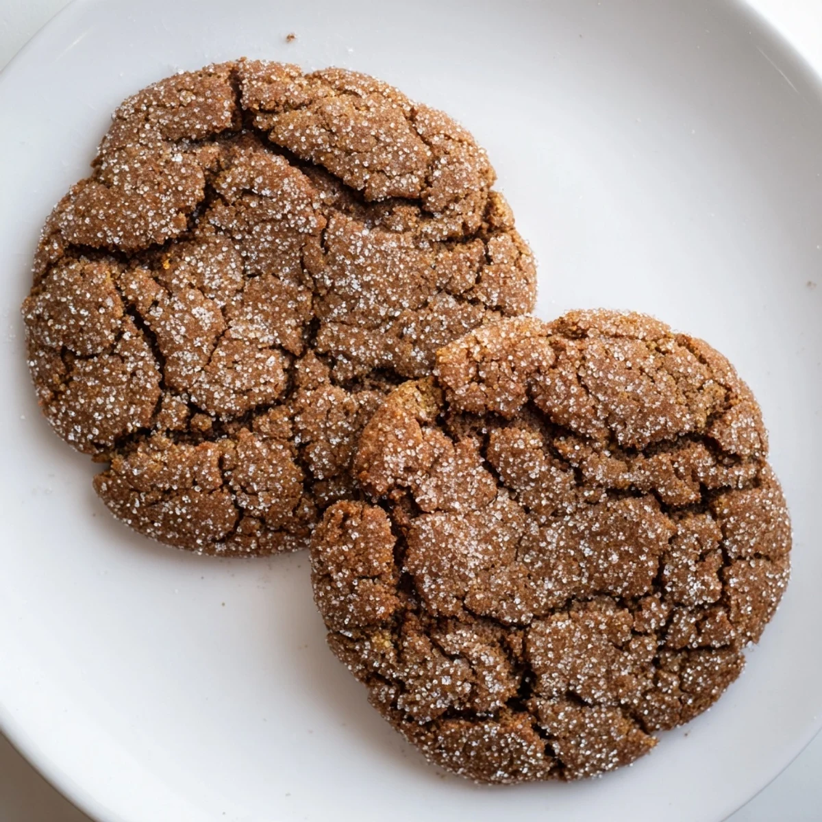 Golden brown gluten-free molasses spice cookies with cracked tops and soft centers