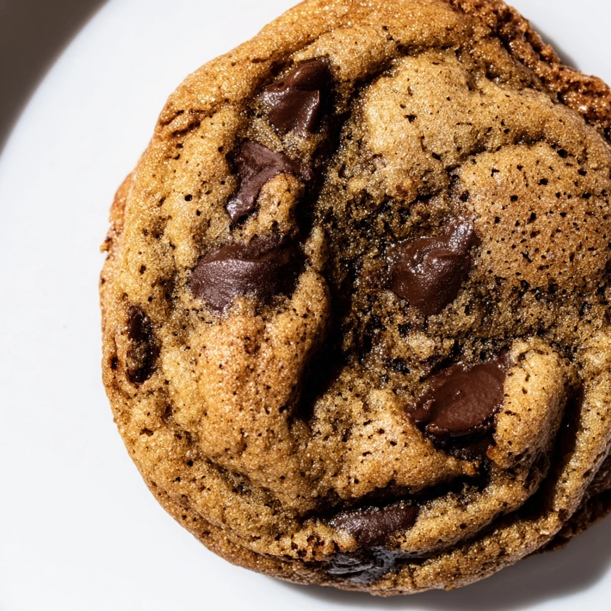 Stack of warm gluten-free espresso chocolate chip cookies showcasing deep chocolate pockets and espresso flavor