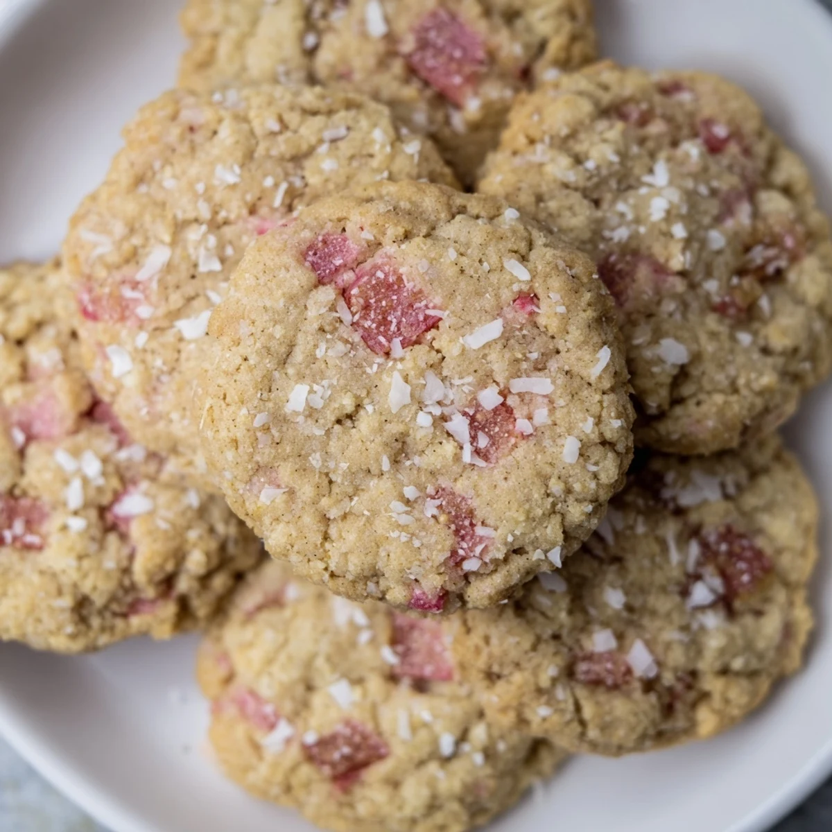 Soft vegan guava coconut sugar cookies with golden edges and tropical flavor