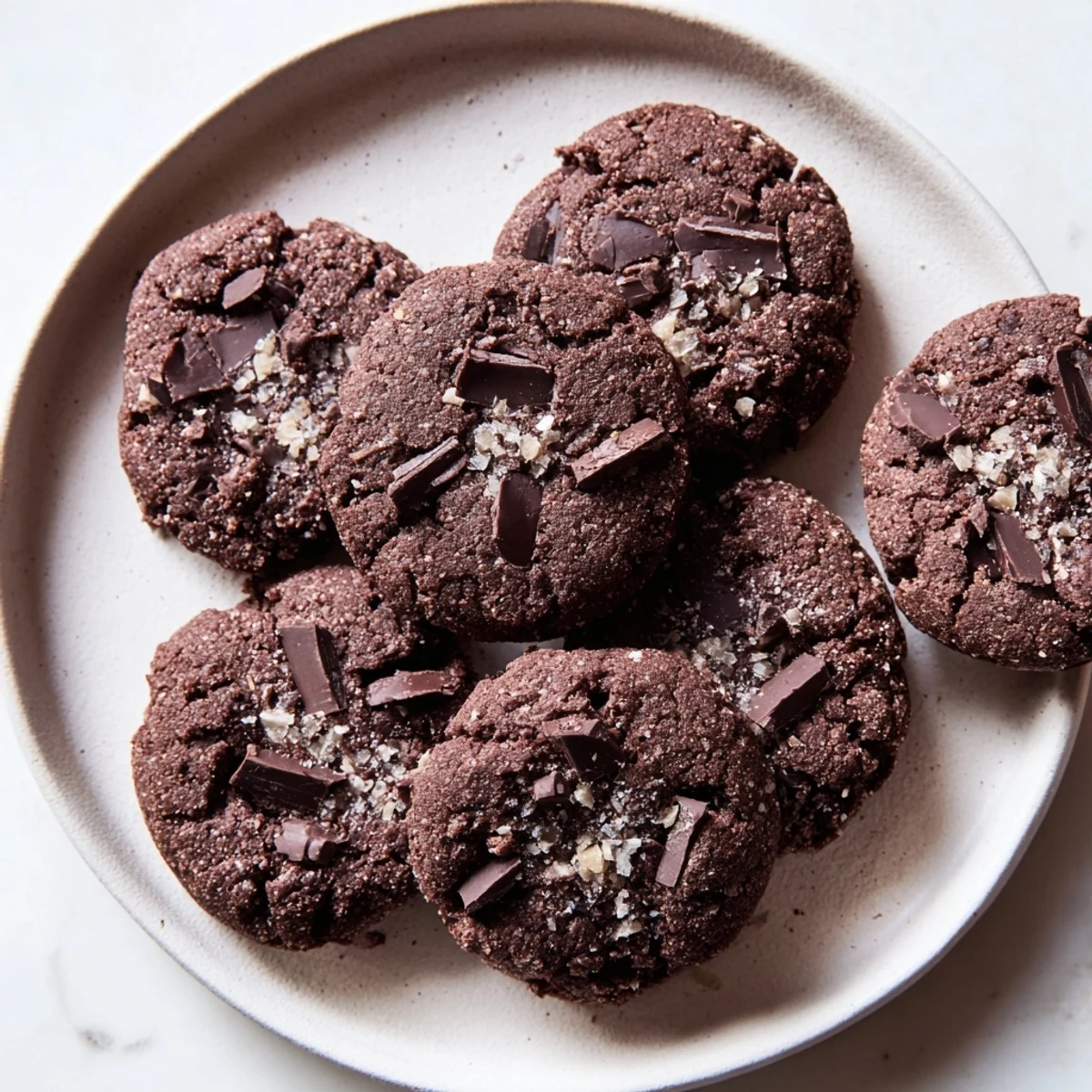 Stack of rich fudgy keto coconut cookies featuring dark chocolate pieces and shredded coconut texture