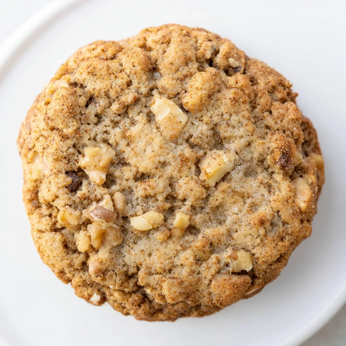 Freshly baked gluten-free espresso cookies dotted with crunchy walnuts on a parchment-lined baking sheet