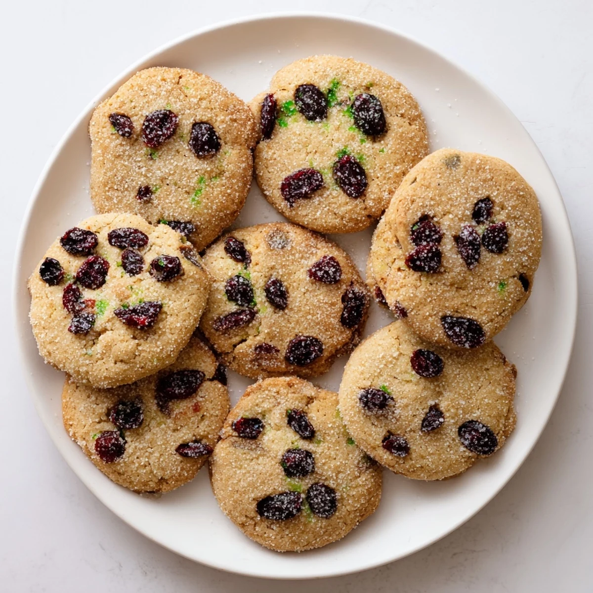 Soft vegan cherry lime sugar cookies studded with tart red cherries and zesty green lime zest