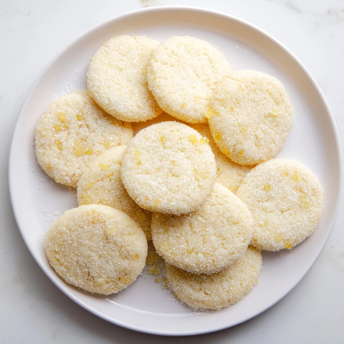 Golden vegan pineapple ginger sugar cookies with sugary tops and chewy bits of dried pineapple