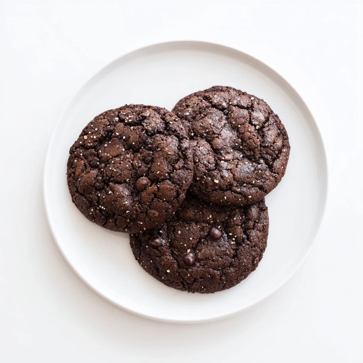 Freshly baked keto cocoa almond butter cookies cooling on wire rack with golden edges