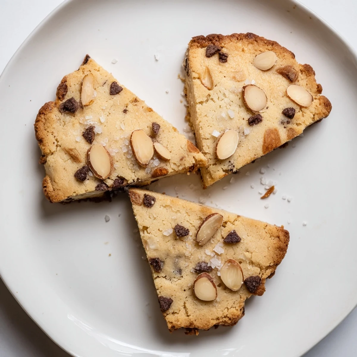 Golden brown keto browned butter almond cookies with nutty caramelized edges and melted sugar-free chocolate chips