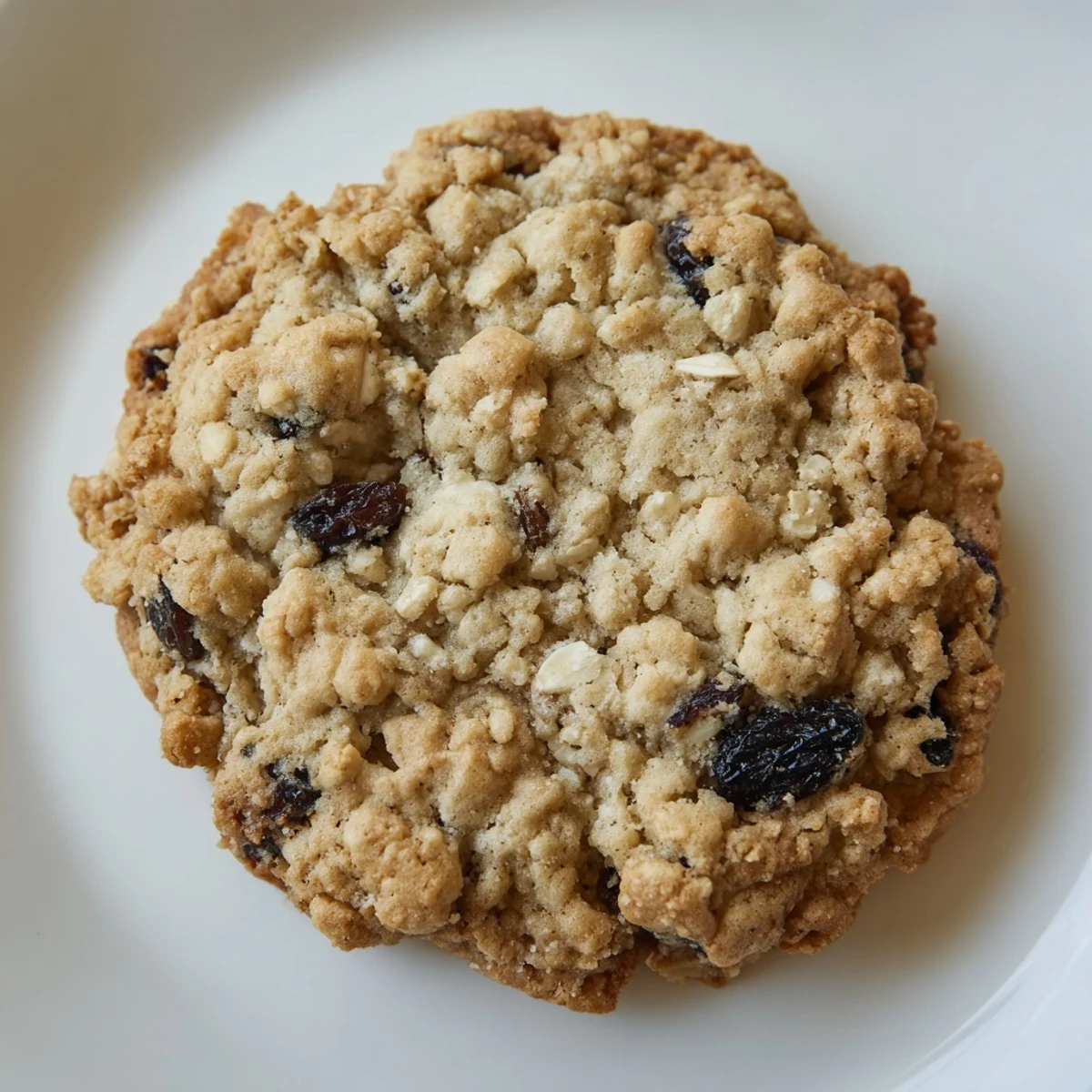 Chewy oatmeal cookies studded with plump blueberries and sweet raisins on cooling rack