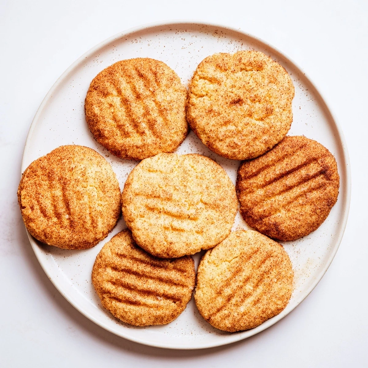 Crisp low-carb keto cinnamon vanilla butter cookies dusted with cinnamon sugar topping