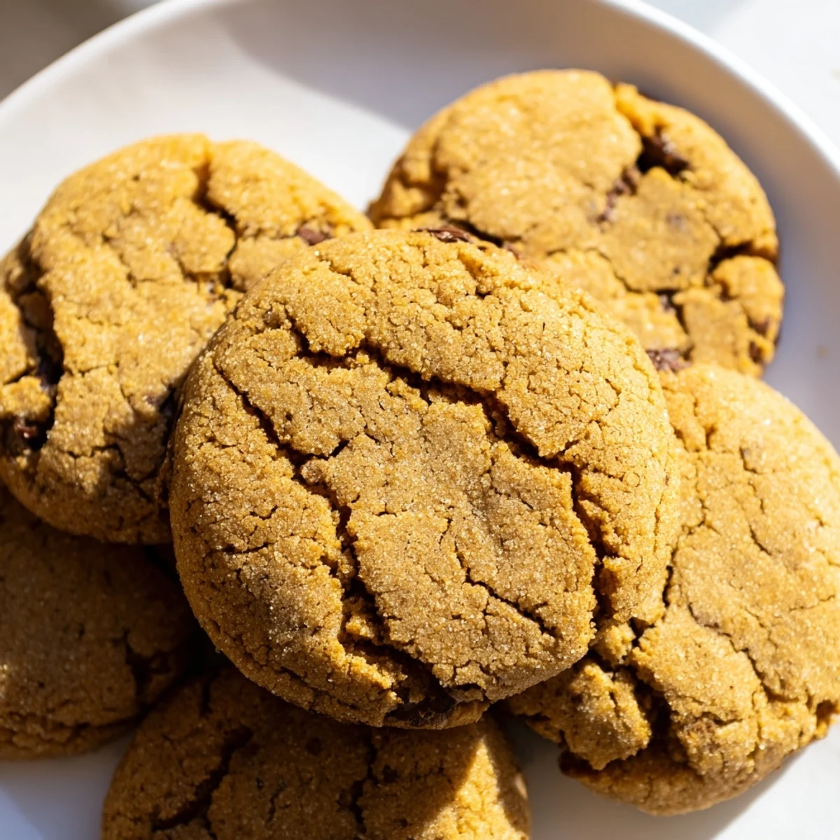Warm keto vanilla brown butter cookies cooling on a baking sheet with golden caramelized edges