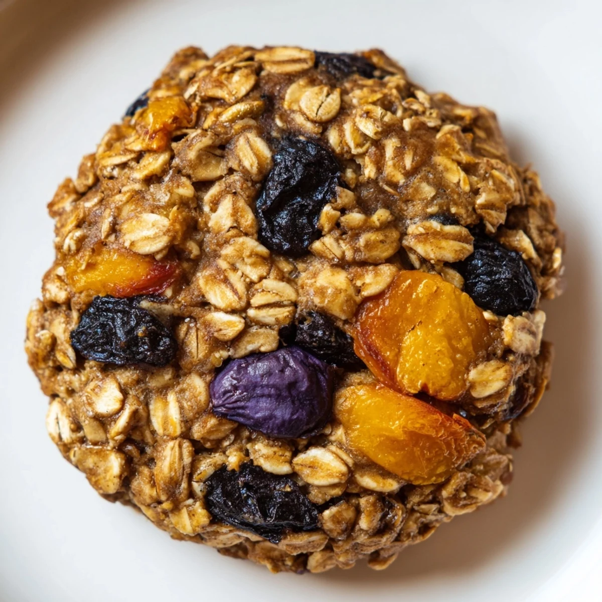 Chewy vegan blueberry peach oatmeal raisin cookies studded with juicy fruit and warm cinnamon