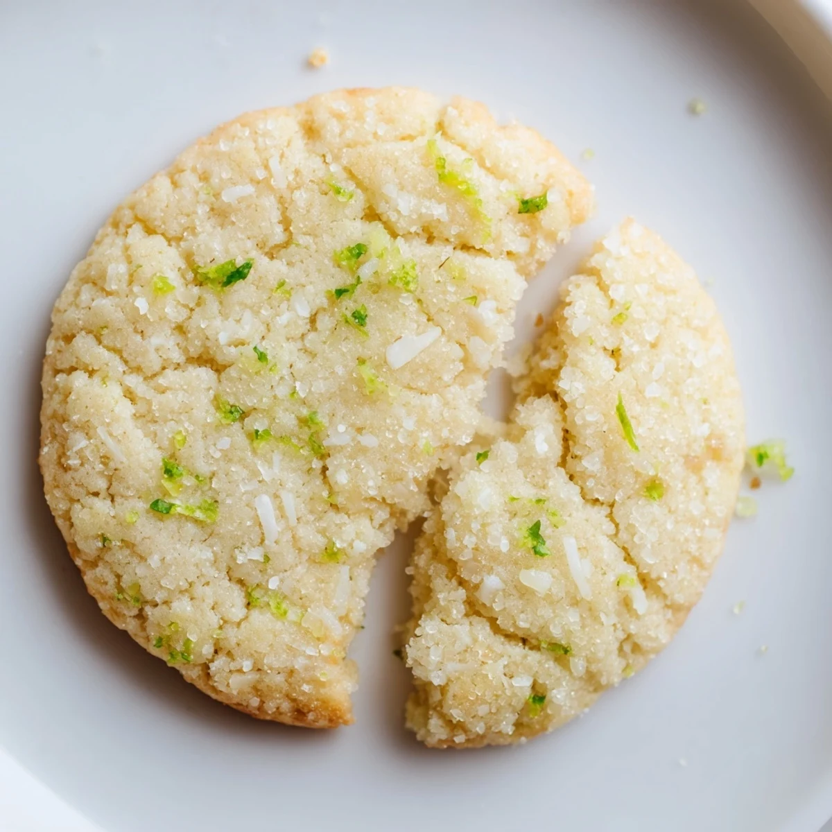 Soft Vegan Coconut Limeade Sugar Cookies with golden edges on a rustic baking sheet