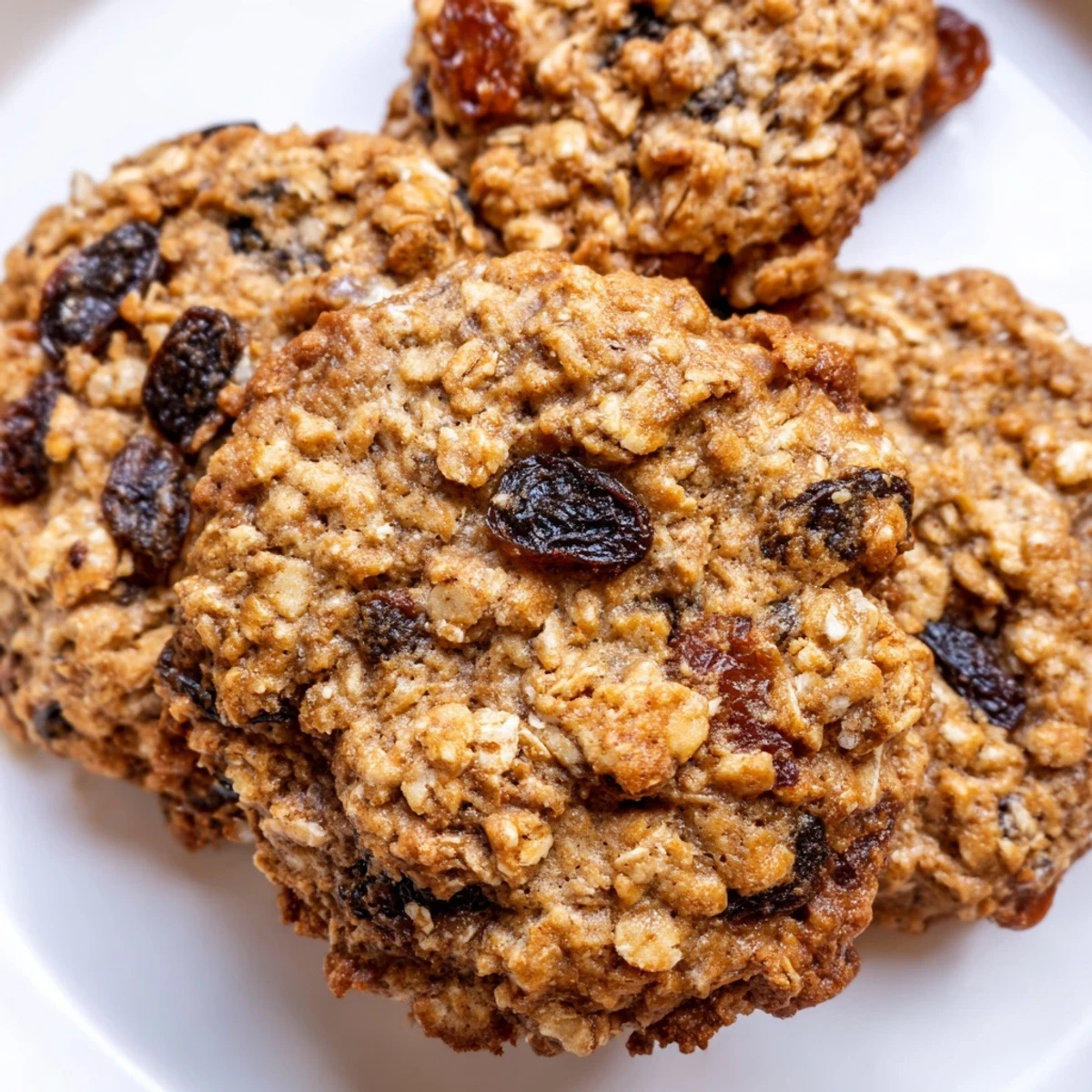 Golden maple fig oatmeal raisin cookies with crackly tops cooling on a wire rack