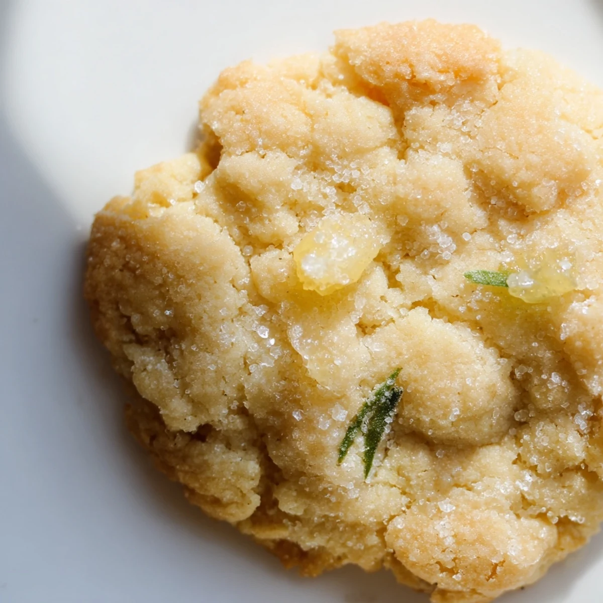 Soft vegan pineapple sage sugar cookies with golden edges on a rustic wooden serving board