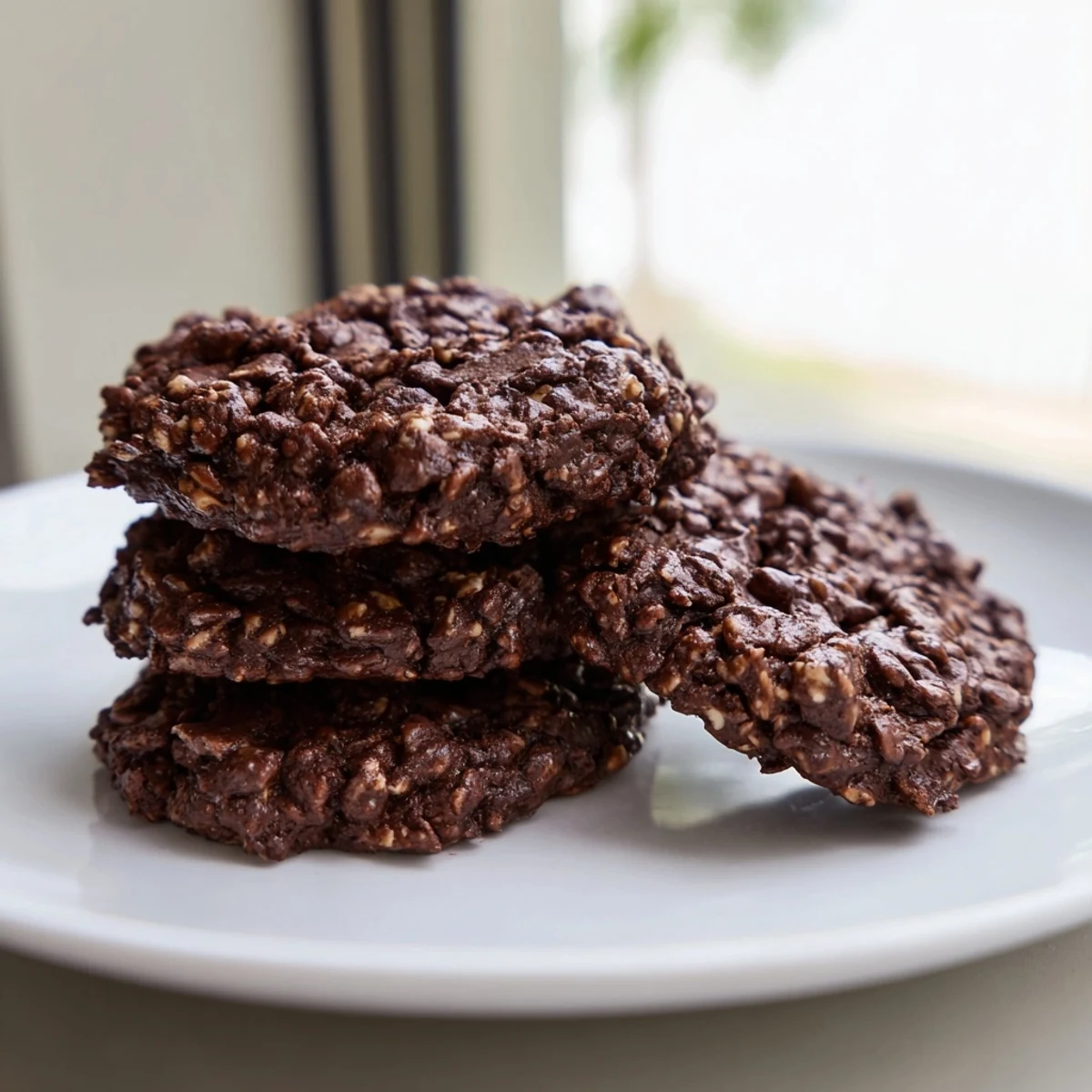 Crackly gluten-free chocolate espresso crunch cookies with chocolate chips on a rustic baking sheet