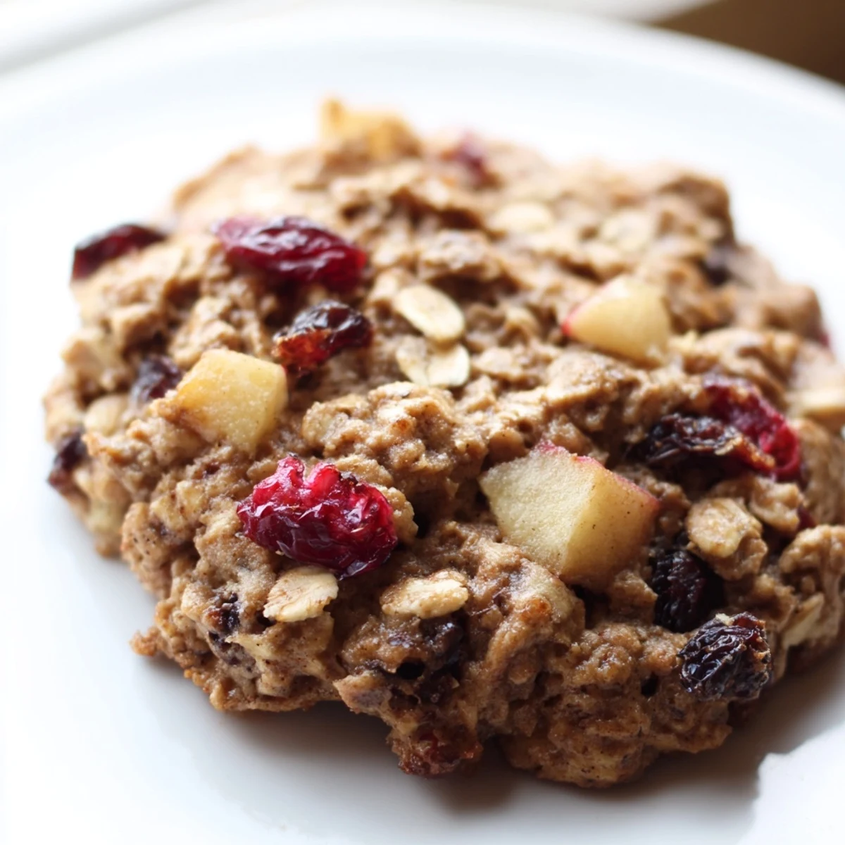 Chewy apple cranberry oatmeal raisin cookies studded with fruit and warming cinnamon spices