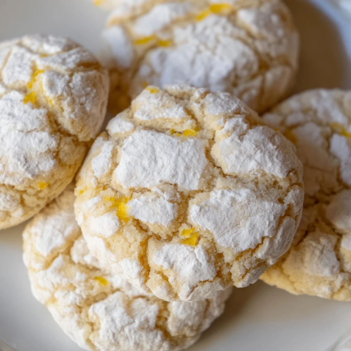 Soft gluten-free lemon almond crinkle cookies with golden crackled tops and bright citrus zest