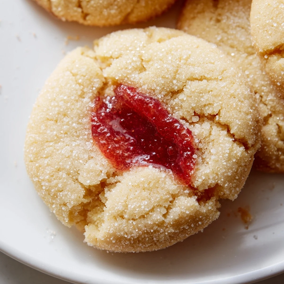 Soft Vegan Guava Vanilla Sugar Cookies with golden edges and pink guava centers on rustic parchment
