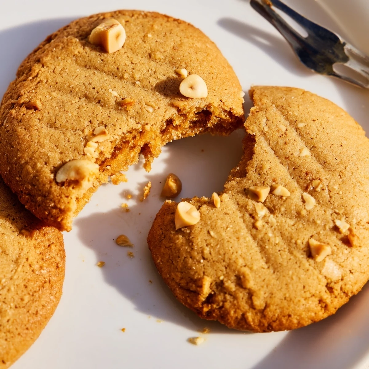 Golden keto maple hazelnut butter cookies cooling on a rustic wire rack