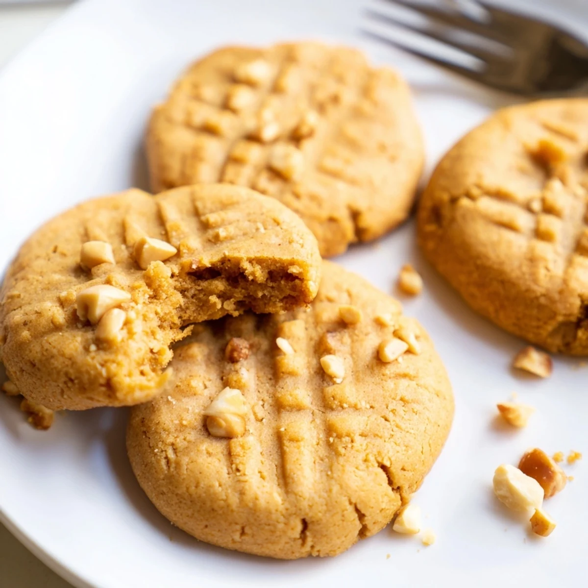 Soft keto maple hazelnut butter cookies with crisp edges on parchment paper