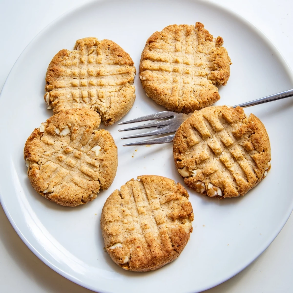 Soft keto maple walnut butter cookies topped with chopped walnuts on a cooling rack
