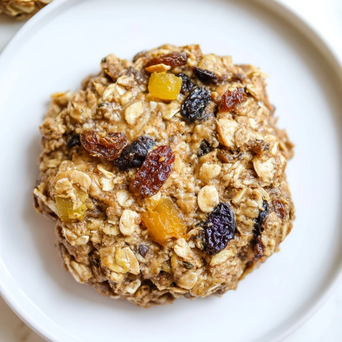Warm Vegan Blueberry Mango Oatmeal Raisin Cookies cooling on parchment, chewy  