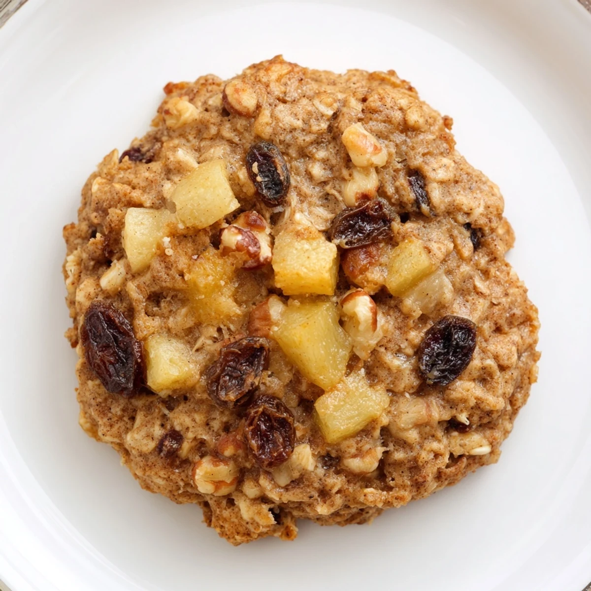Apple Ginger Oatmeal Raisin Cookies on a cooling rack beside spiced tea.