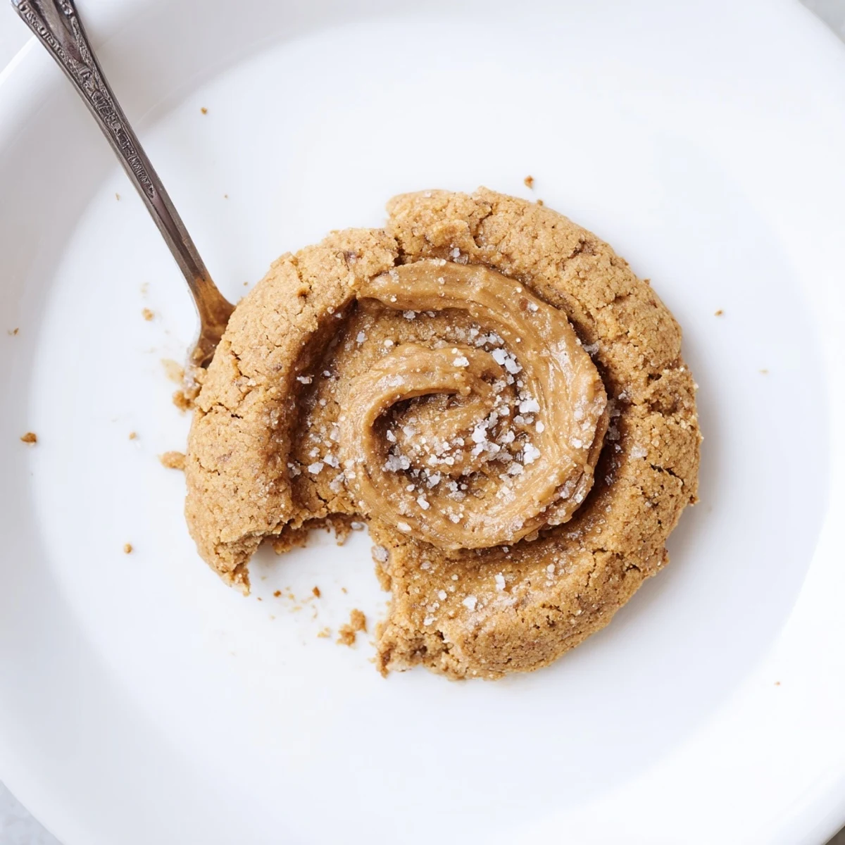 Plated Keto Maple Almond Butter Swirl Cookies with golden edges, nutty aroma