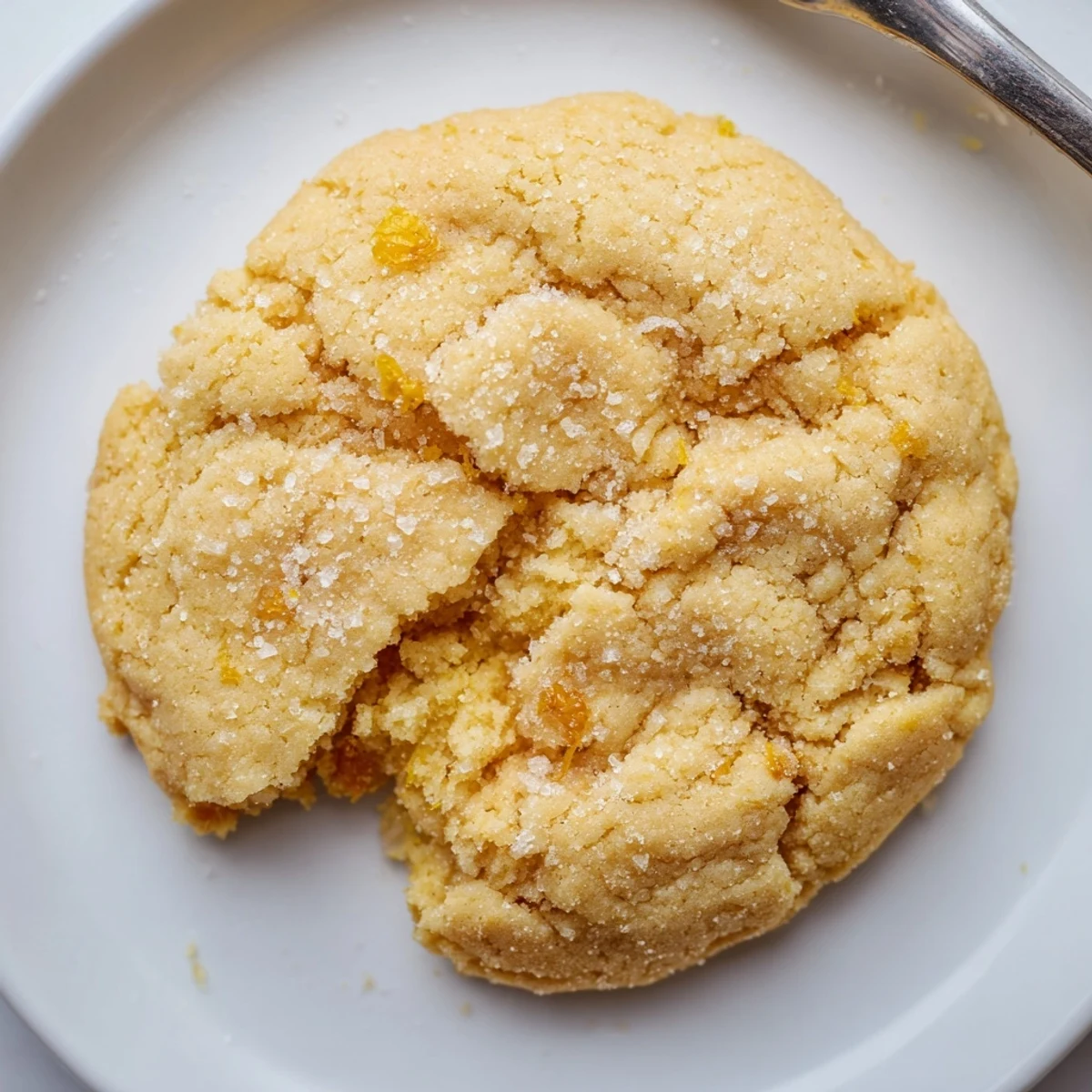 Close-up showing chewy Vegan Lemon Vanilla Sugar Cookies, fragrant vanilla, tangy lemon bite.