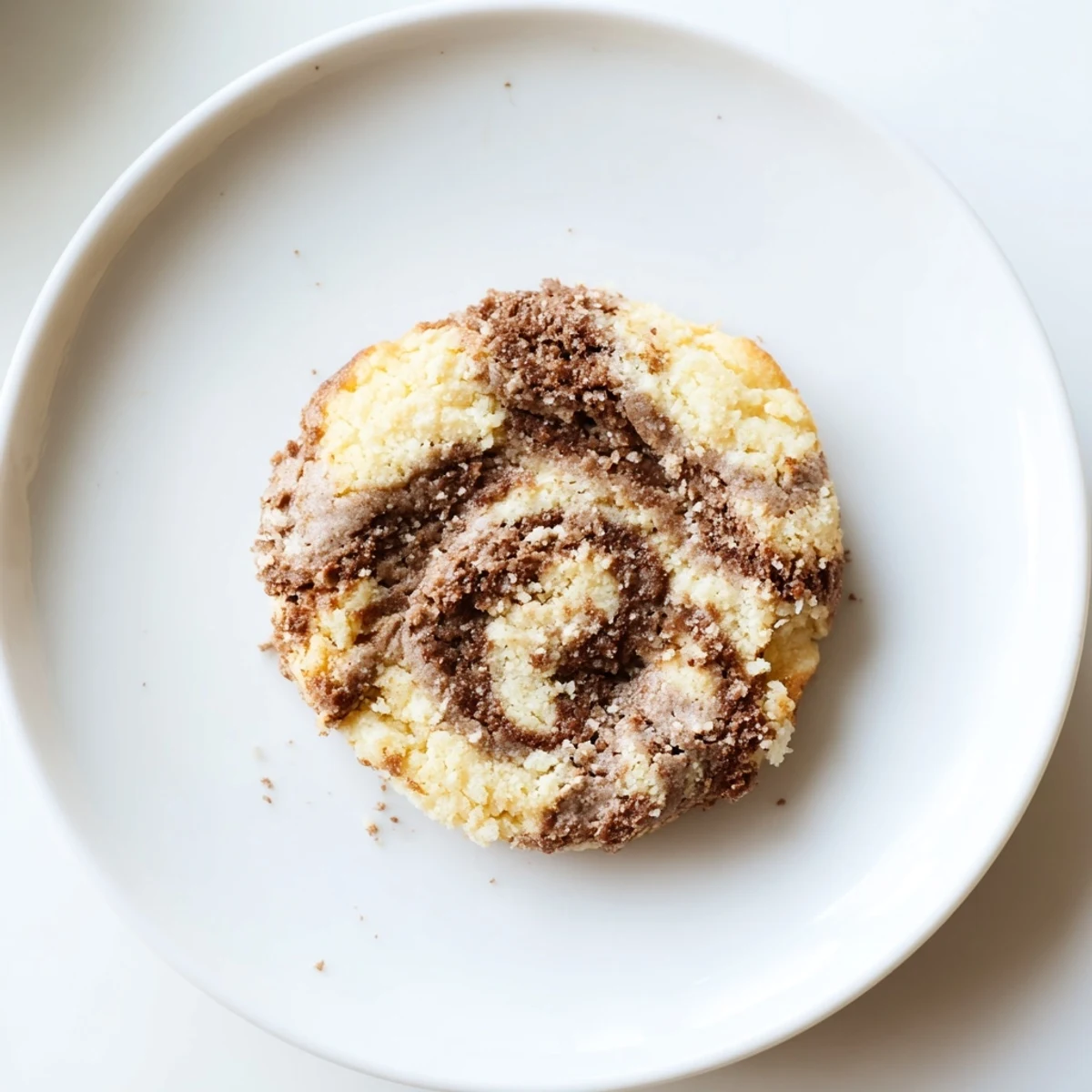 Stacked Keto Vanilla Almond Butter Swirl Cookies beside coffee, tender crumb visible
