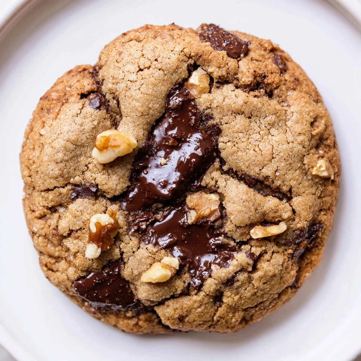Warm Gluten-Free Espresso Chocolate Chunk Cookies on parchment, melty chocolate centers.