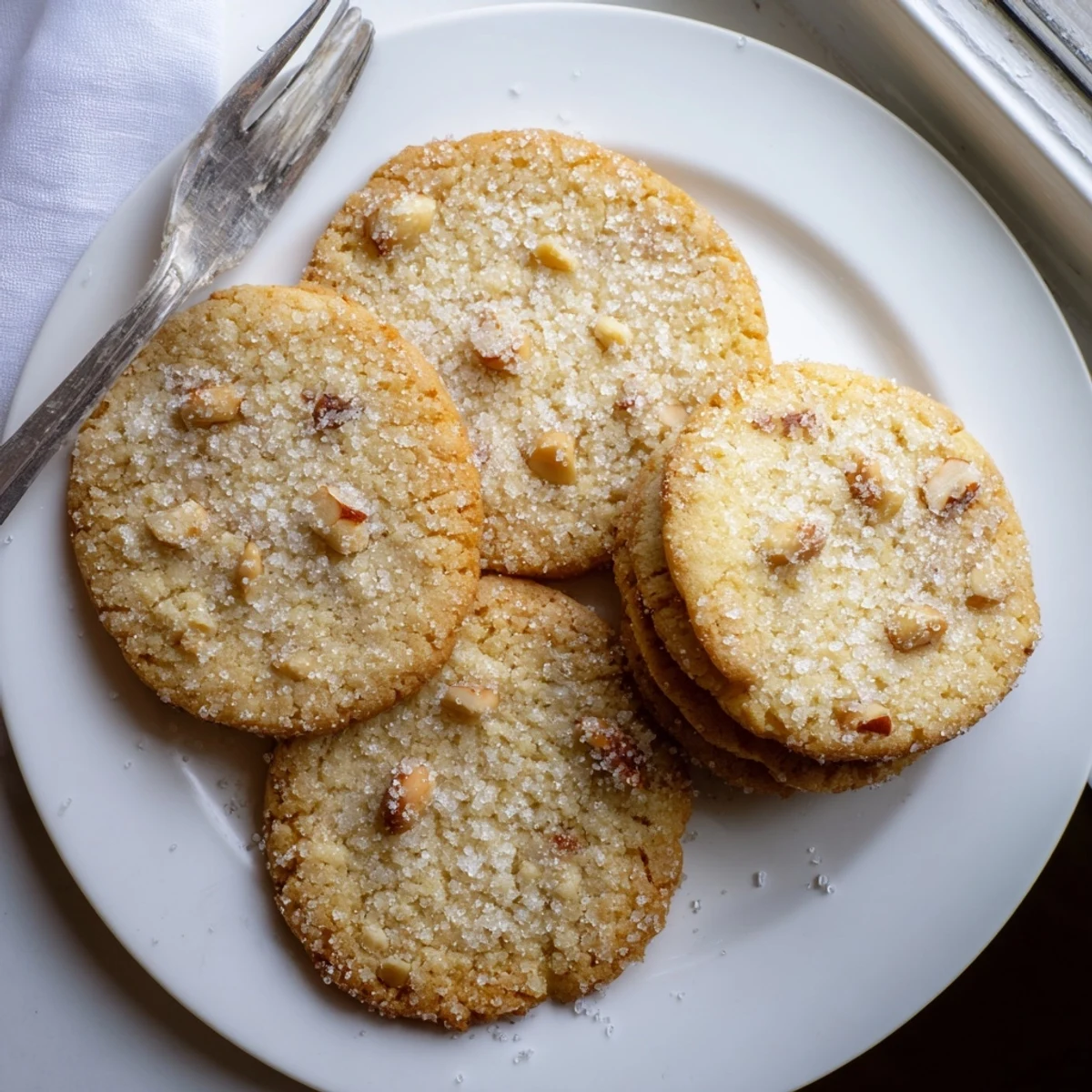 Gluten-free lemon hazelnut sugar cookies cooling on wire rack with lightly golden bottoms