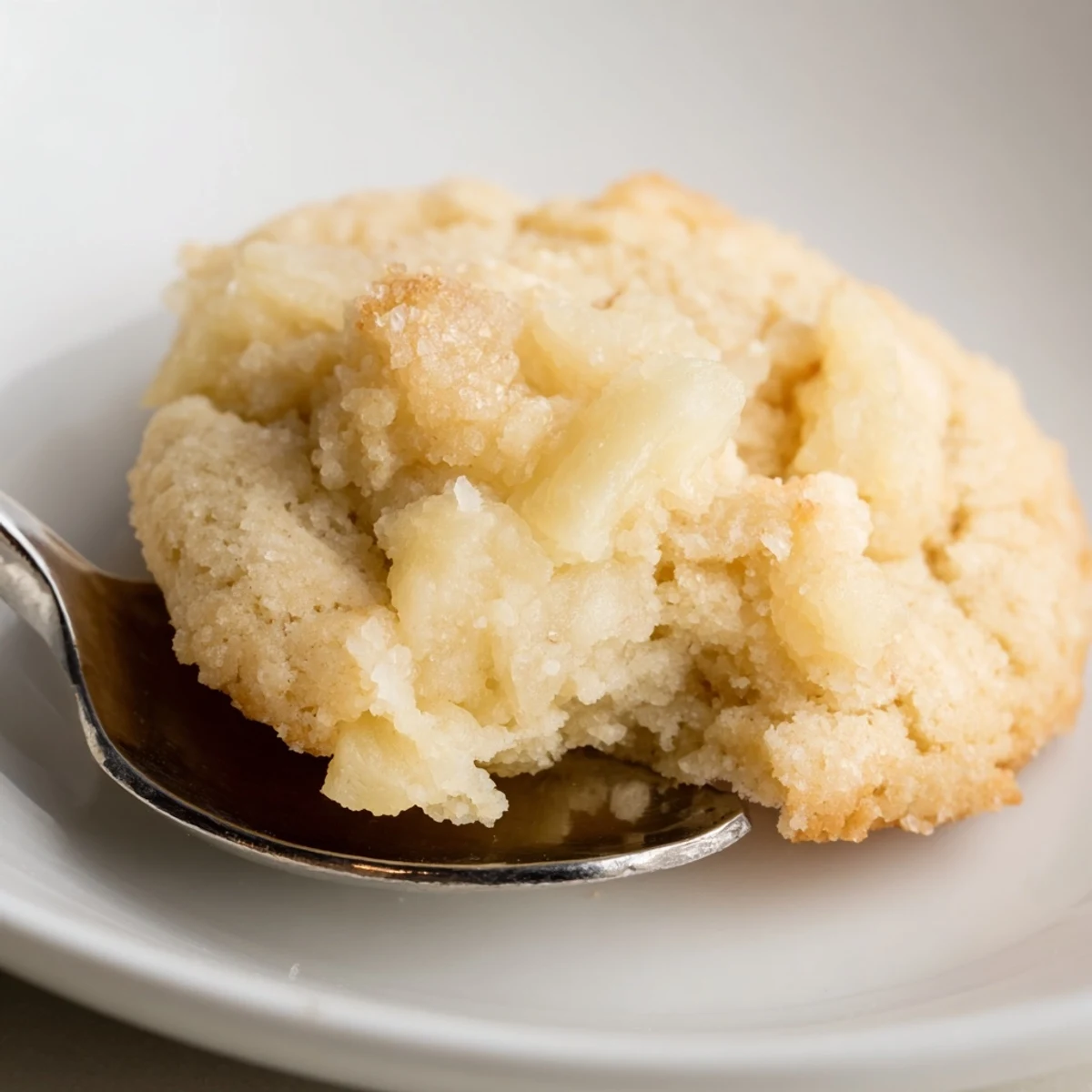 Freshly baked Vegan Pineapple Pear Sugar Cookies on parchment, soft, tender.