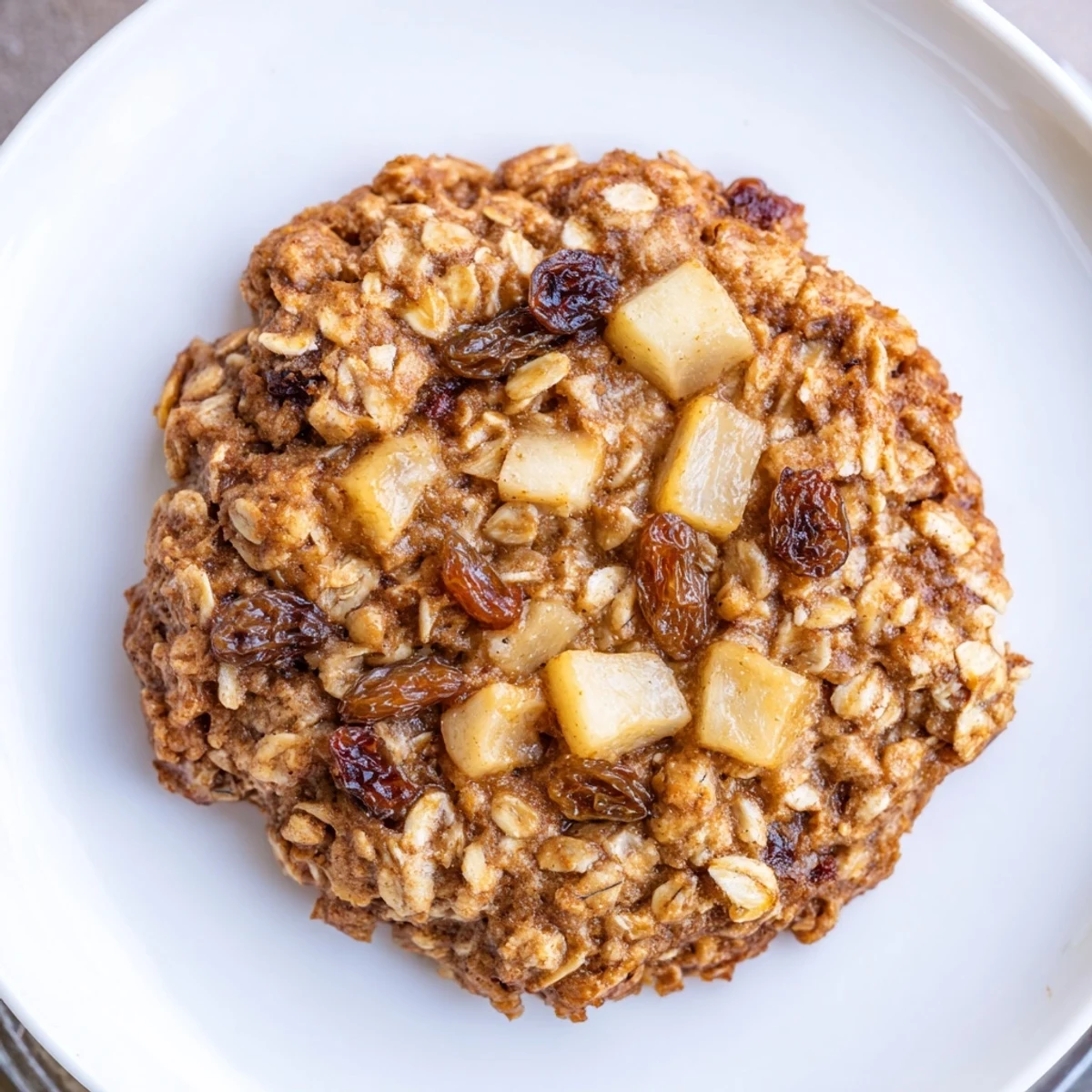 Warm Apple Maple Oatmeal Raisin Cookies cooling on wire rack, golden edges