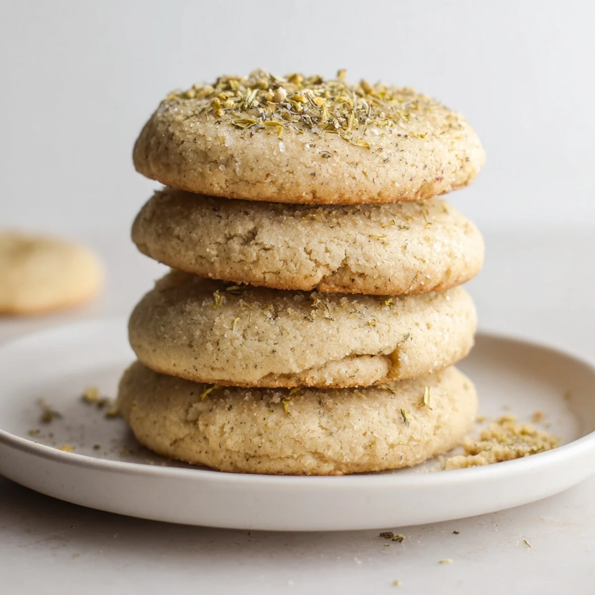 Bitten Vegan Vanilla Jasmine Sugar Cookies revealing tender crumb and floral aroma.