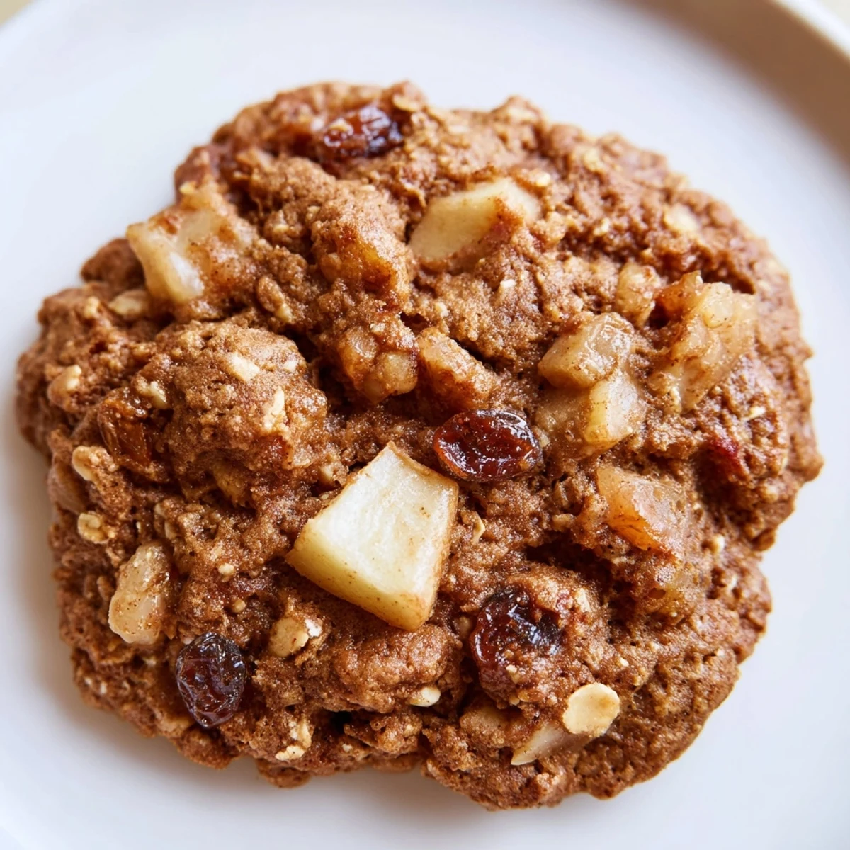 Apple Gingerbread Oatmeal Raisin Cookies cooling on rack, soft centers, molasses aroma