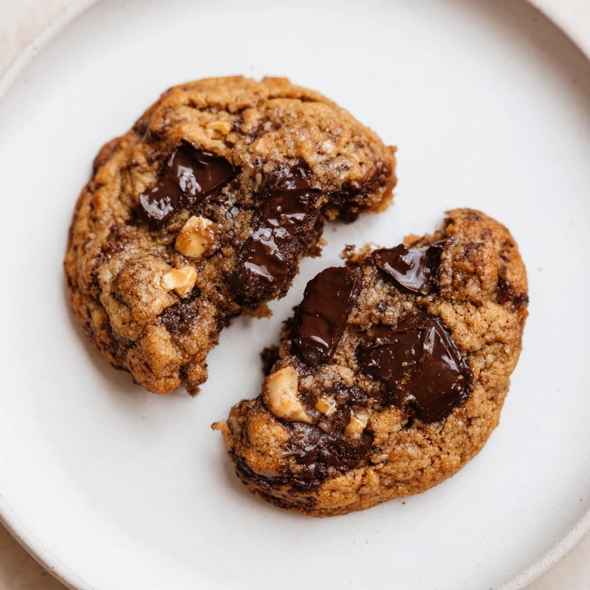 Plate of Gluten-Free Espresso Chocolate Cashew Cookies beside black coffee, steam rising