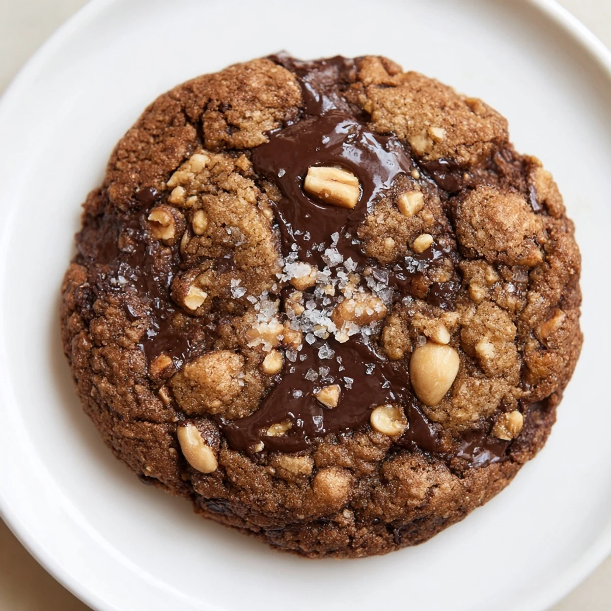 Serve Gluten-Free Dark Chocolate Peanut Crunch Cookies with cold milk for contrast