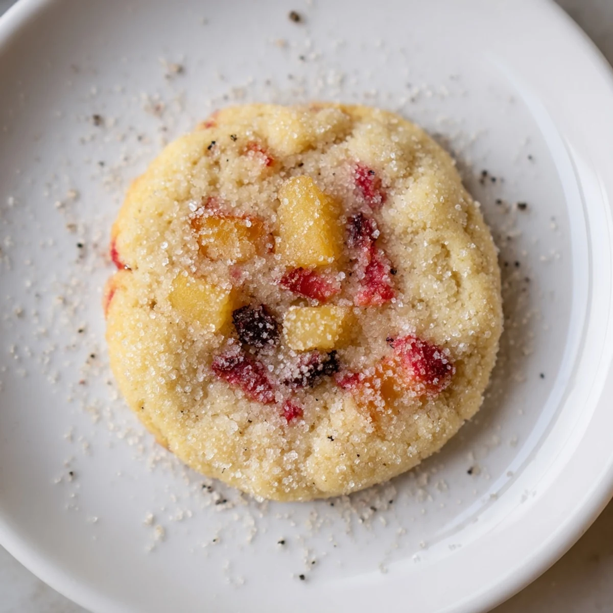Vegan Pineapple Plum Sugar Cookies cooling on a wire rack, golden edges  