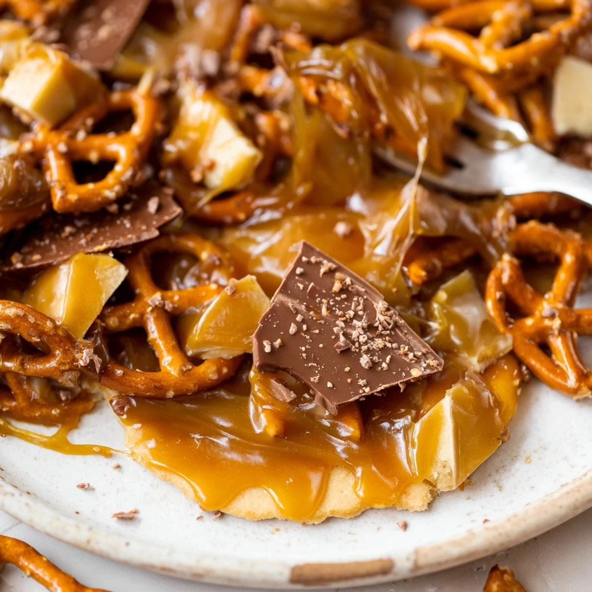 Brown Butter Caramel Honey Pretzel Chocolate Chip Cookies, warm, gooey centers and crunchy pretzels.