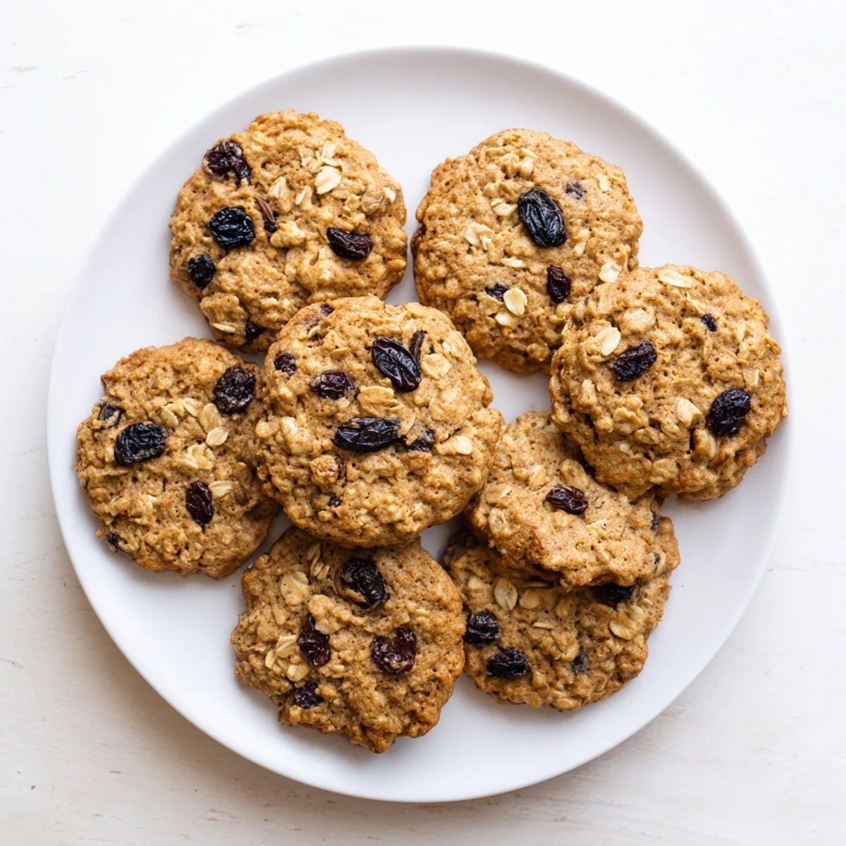 Chewy wholesome vegan blueberry date oatmeal raisin cookies fresh from the oven
