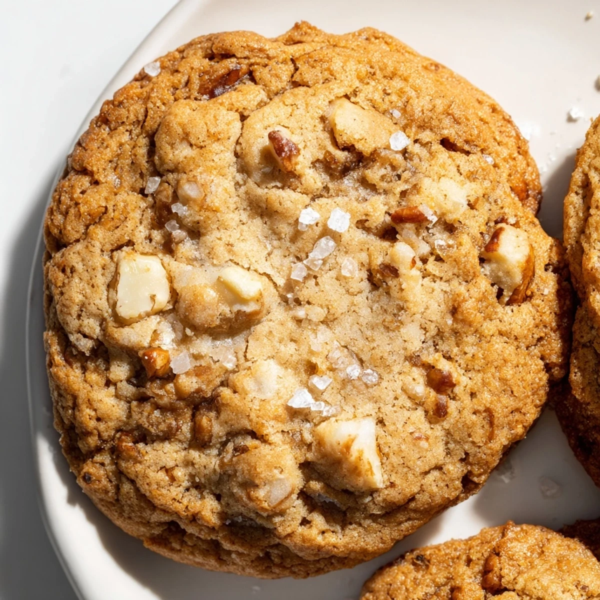 Freshly baked low-carb vanilla pecan cookies cooling on a wire rack with golden brown cracked tops and nutty crunch