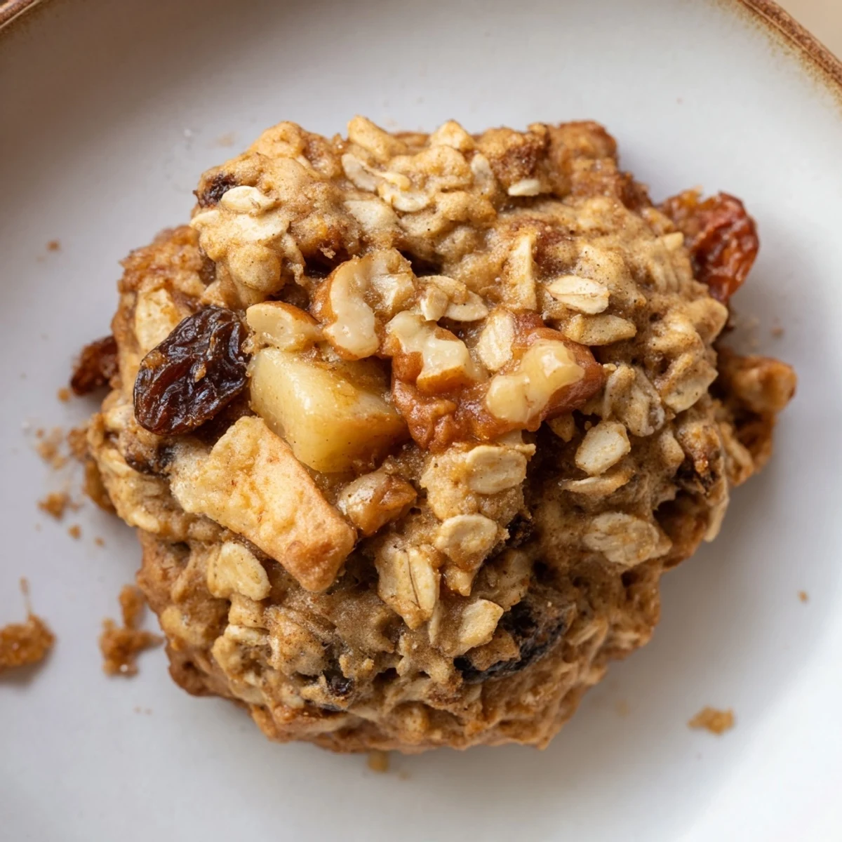 Apple Cinnamon Maple Oatmeal Raisin Cookies on cooling rack, warm and chewy
