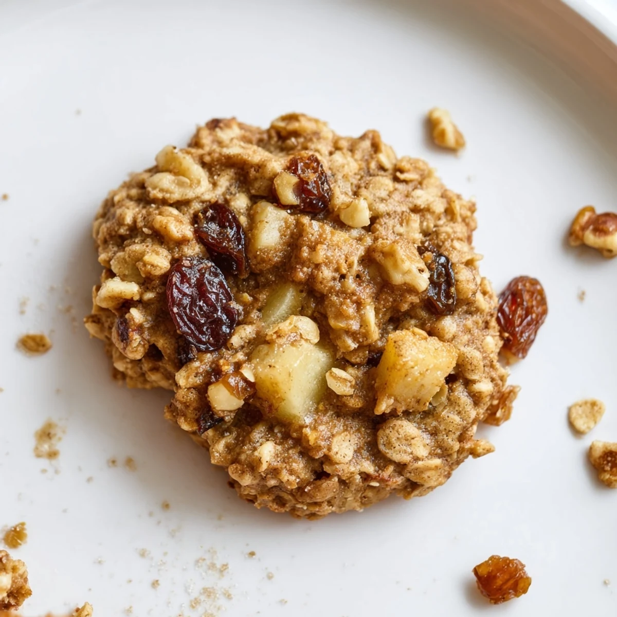 Fresh-baked Apple Cinnamon Maple Oatmeal Raisin Cookies with melting maple glaze