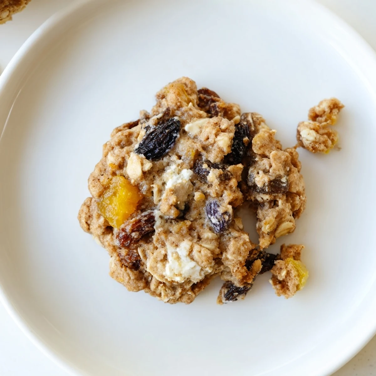 Warm Vegan Blueberry Mango Cream Oatmeal Raisin Cookies studded with chewy fruit and cinnamon
